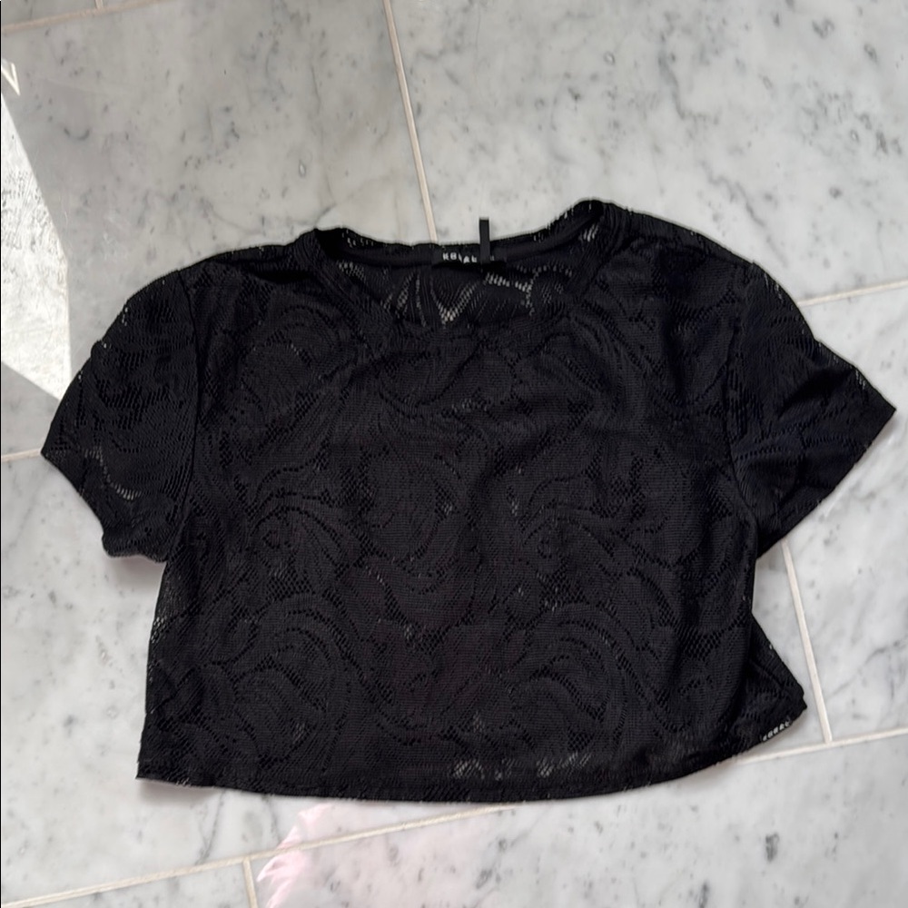 Koral Black Crop Top